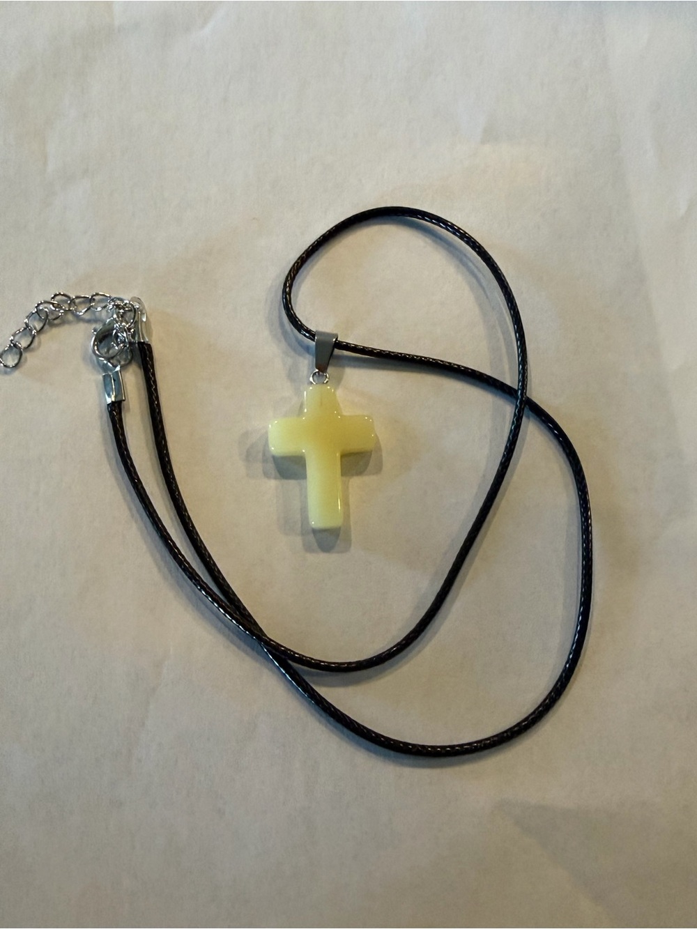 Yellow Cross Pendant Necklace for Women - Contemporary Religious Jewelry